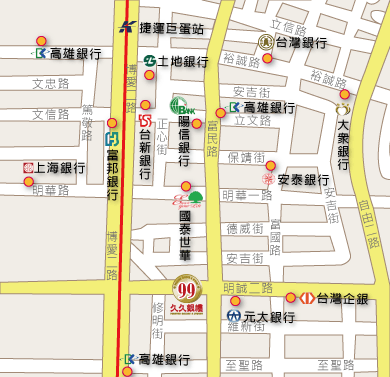 高雄全台久久連鎖銀樓,附近銀行位址